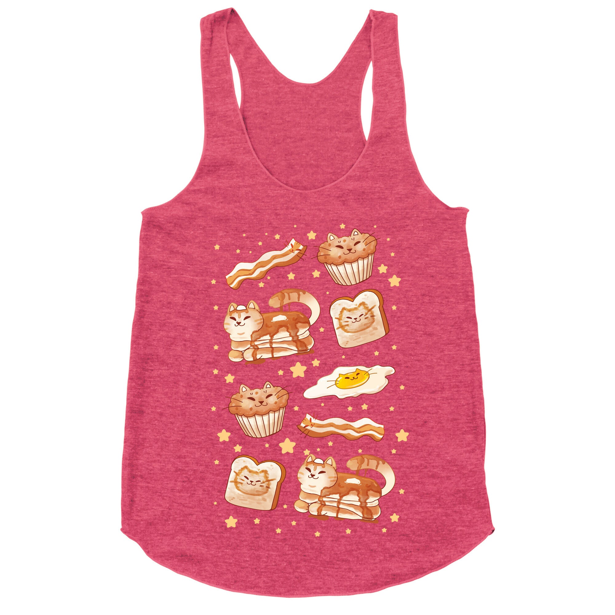 Breakfast Cats Racerback Tank